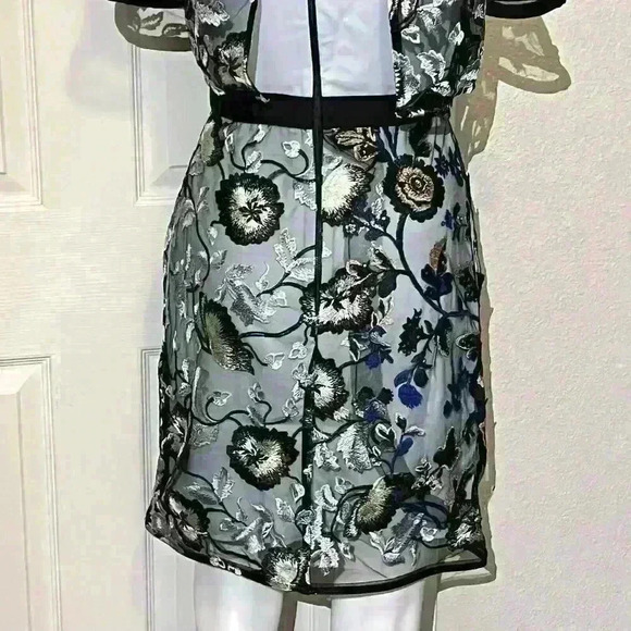 Self-Portrait Womens Florentine Embroidered Mesh Lace Floral Mini Dress US 2 - Picture 13 of 16